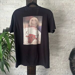 Mitchell and Ness Black Dennis Rodman Chicago Bulls “Happy Face” Tee Size M